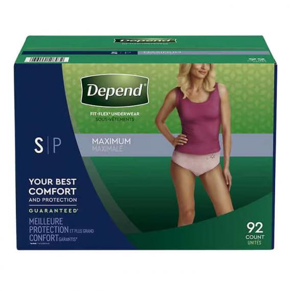 Depend Women's Maximum Absorbency Underwear Small 92 counts