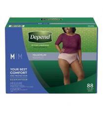 Depend - Sous-vêtements et à absorption maximale pour femmes moyen 88 unités