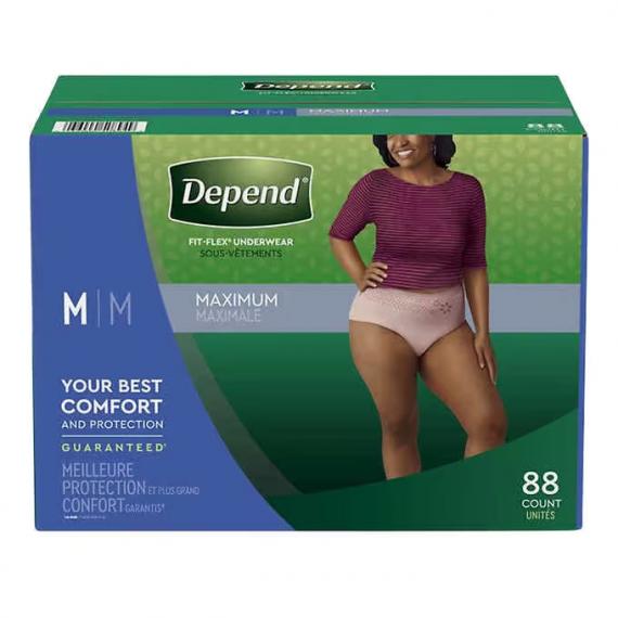 Depend - Sous-vêtements et à absorption maximale pour femmes moyen 88 unités