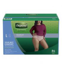 Depend Women's Maximum Absorbency Underwear Large 84 counts
