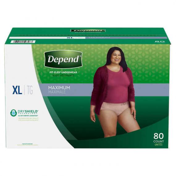 Depend Women's Underwear & Maximum Absorbency Extra Large 80 counts
