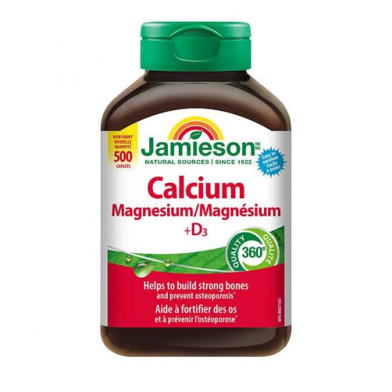 Jamieson – Calcium magnésium avec vitamine D3 500 caplets