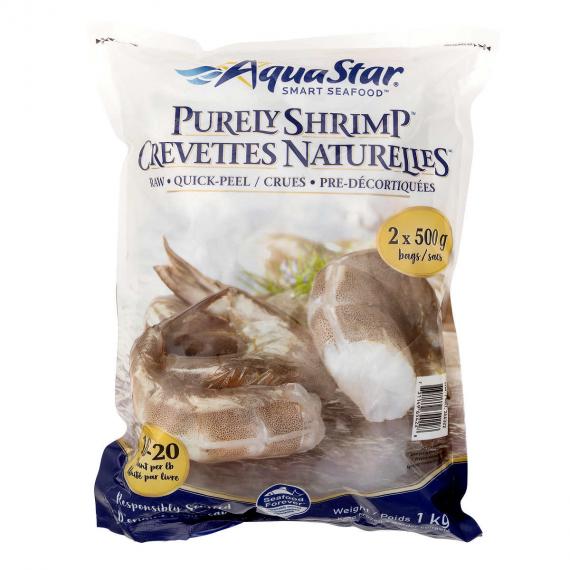 Aqua Star - Crevettes surgelées crues 16 à 20 par livre, 2 × 500 g