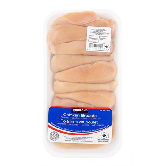 Kirkland Poitrine de poulet, Désossée sans peau, Refroidi A l'Air, 2.25 kg (+/- 50 g)