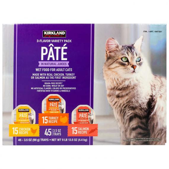 Kirkland Signature Pâté Adult Cat Food, Variety Pack, 3.5 oz, 45 ct
