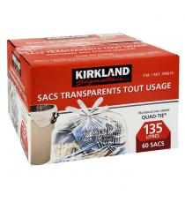 Kirkland Signature - Sacs transparents à usage multiple et à nœuds Paquet de 60