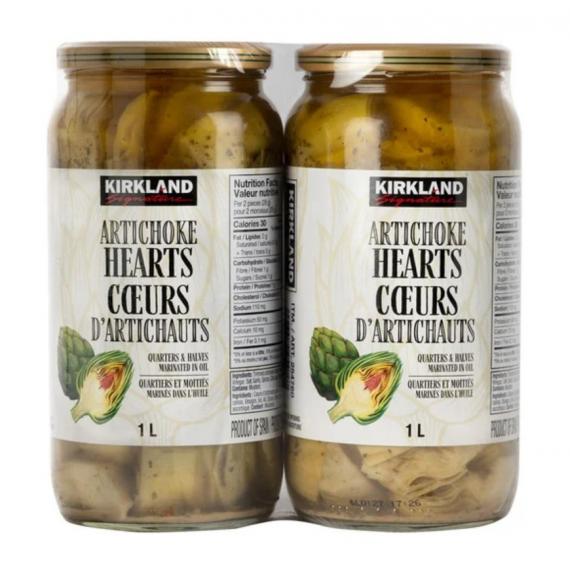 Kirkland Signature - Cœurs d’artichauts dans l’huile 2 x 1 L