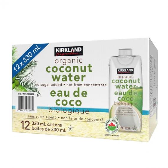 Kirkland Signature - Eau de coco biologique, 12 x 330 ml