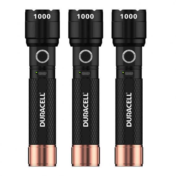 Duracell 1000LM Hybrid LED flashlight 3-pack