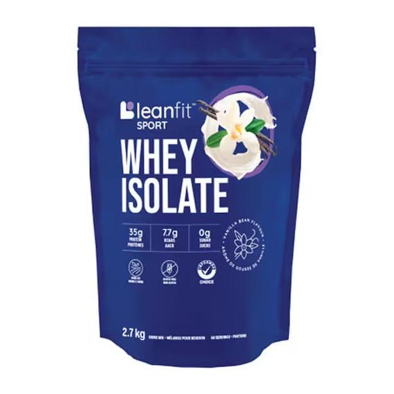 Leanfit - Mélange pour boisson sportive à base d'isolat de lactosérum à la vanille 2,7 kg