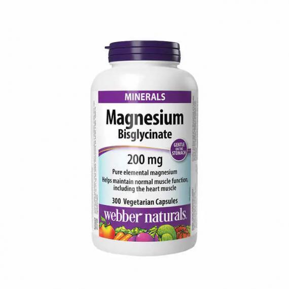 webber naturals Bisglycinate de magnésium 200 mg - 300 capsules