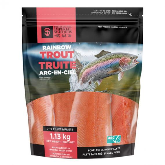 Imperial Seafoods Boneless Skin-on Rainbow Trout Fillets 1.13 Kg