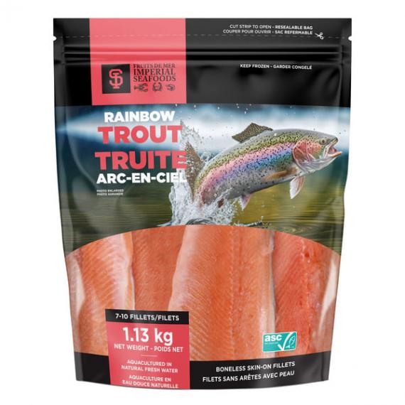 Imperial Seafoods - Filets de truite arc-en-ciel désossés avec peau 1,13 Kg