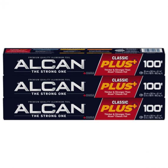 ALCAN Classic Plus - Emballage en papier d'aluminium 30,5 cm x 30.50 m - 3 packs
