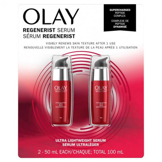 Olay - Sérum hydratant micro-sculptant Regenerist pour le visage, 2 x 50 ml