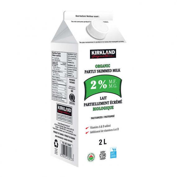 Kirkland Signature - Lait 2% biologique finement filtré 2 L