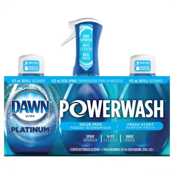 Dawn Platinum - Vaporisateur à vaisselle Powerwash avec recharges 3 x 473 ml