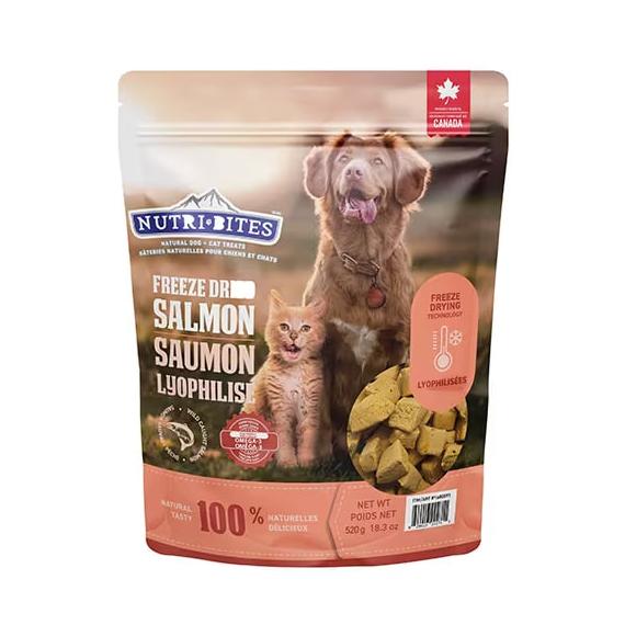 NutriBites - friandises pour chiens et chats au saumon lyophilisé 520 g