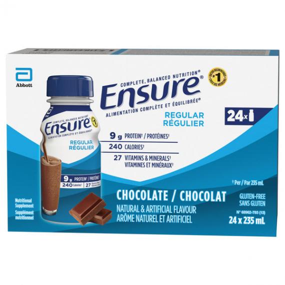 Ensure Chocolate Regular Nutritional Supplement Shake, 24 x 235 ml