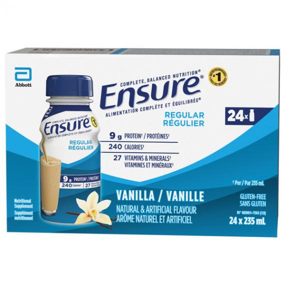 Ensure Regular Supplément nutritionnel à la vanille, 24 x 235 ml