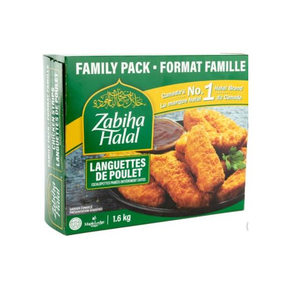 Zabiha - Lanières de poitrine de poulet halal surgelées 1,6 kg