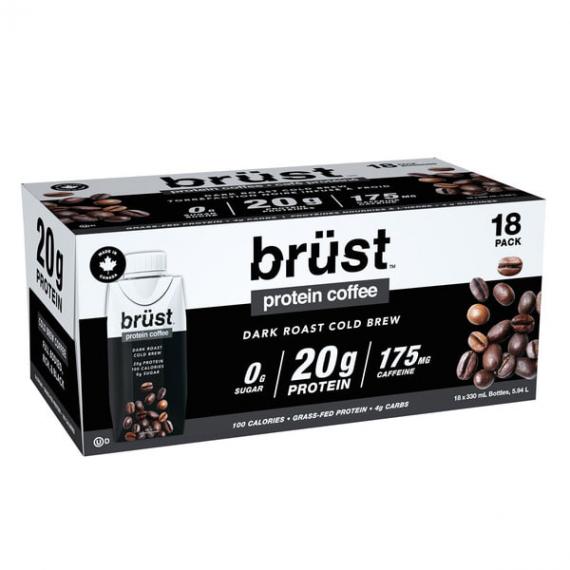 Brust - Café protéiné torréfié foncé infusé à froid 18 x 330 ml