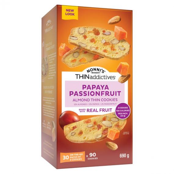 THINaddictives Papaya Passionfruit Almond Thin Cookies, 30 × 23 g