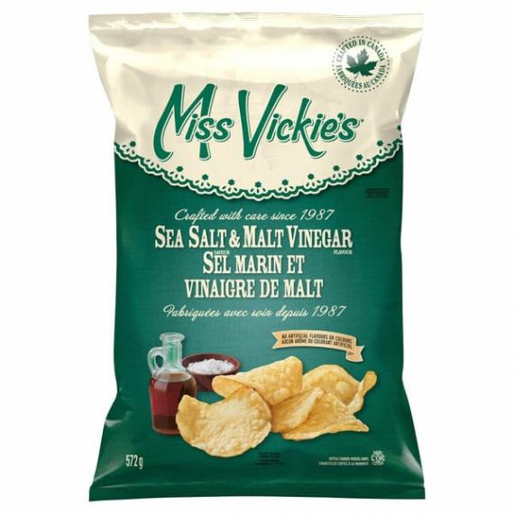 Miss Vickie's - Chips de pommes de terre cuites à la marmite aromatisées au sel de mer et au vinaigre 572g