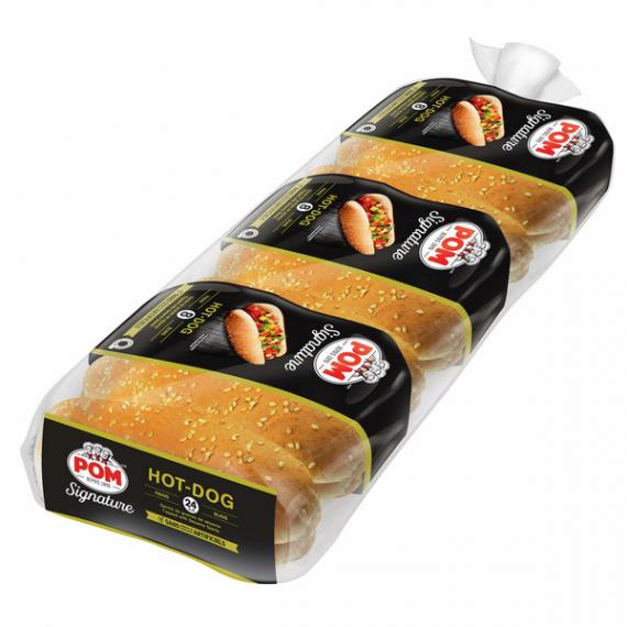 POM Hot-Dog Jumbo Buns, 3 x 8