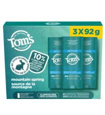 Tom’s of Maine Natural Deodorant for Men and Women, 3 x 92g