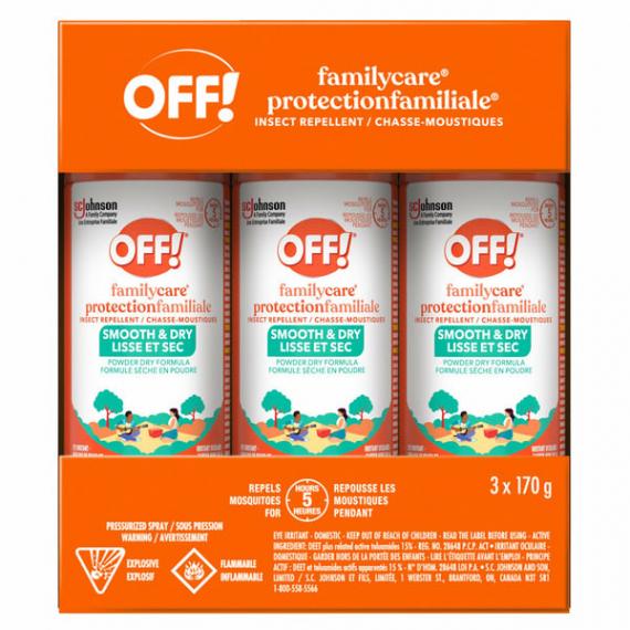 OFF! - Répulsif anti-insectes et anti-moustiques Family Care 3 x 170 g