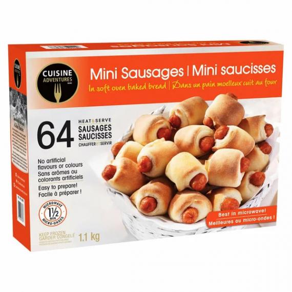 Aventures culinaires - Mini saucisses surgelées en pâte feuilletée 64 ct