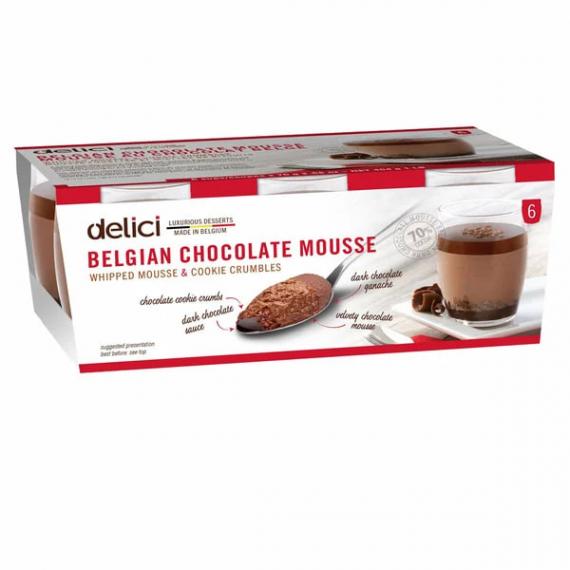 Delici - Mousse au chocolat belge 6 x 76 g