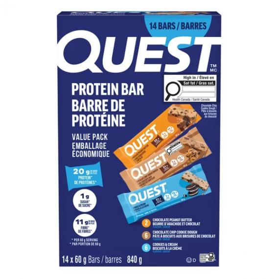 Quest Protein Bar Value Pack, 14 × 60 g