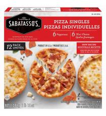 Sabatasso's Thin Crust Pizza Singles, 12 pieces, (6-Pepperoni, 6-Four Cheese)