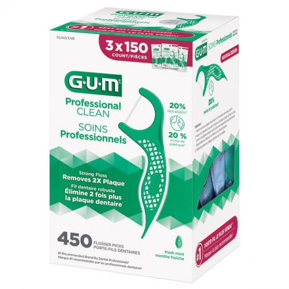 GUM Pro - Fil dentaire Clean Menthe 450 unités