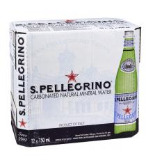 SAN PELLEGRINO Carbonated Natural Mineral Water 12 x 750 ml - glass bottle