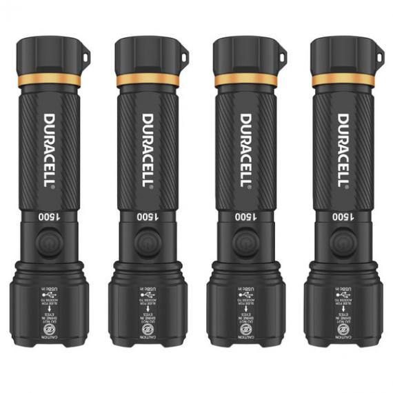 Duracell - Lampe de poche 1500 lumens, lot de 4