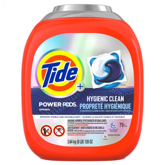 Tide - Hygienic Clean, Heavy 10X Duty Power Pods, paquet de 76