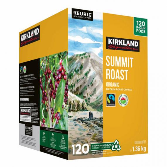 Kirkland Signature Organic Summit Fair Trade K-Cup Pods Pack of 120