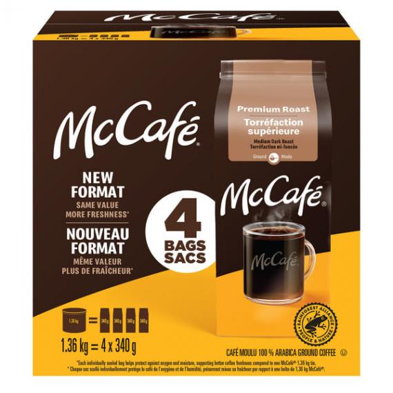 Café moulu McCafé Premium Torréfaction Moyenne Foncée 4 x 340 g