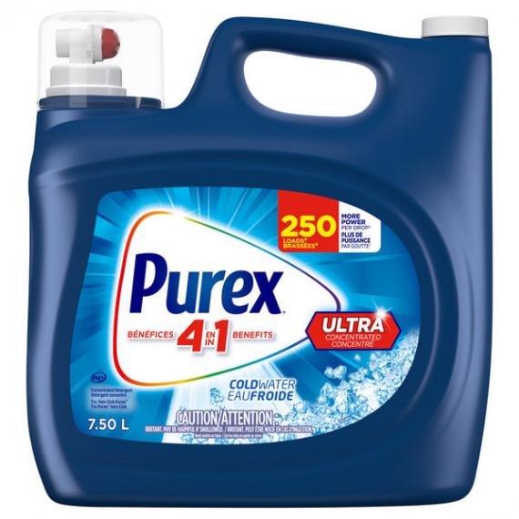 Purex - Détergent à lessive ultraconcentré eau froide 250 charges de lavage