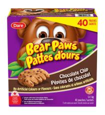 Dare Bear Paws Chocolate Chip Cookies 40 ct