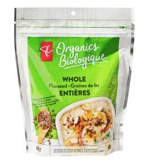 PC Organics Whole Flaxseed, Organic 454 g