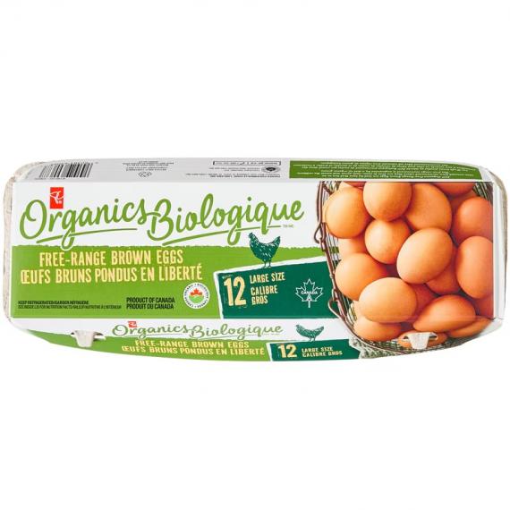 PC Organics Free Range Large Brown Eggs 12 ea
