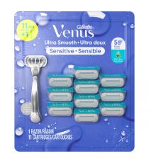 Gillette Venus Ultra Smooth sensitive razor with cartridges 1 razor 11 cartridges