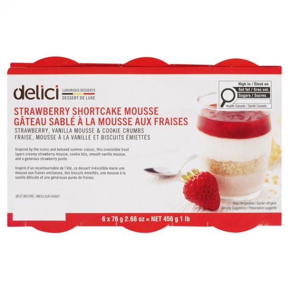 delici strawberry shortcake mousse 6 x 76 g