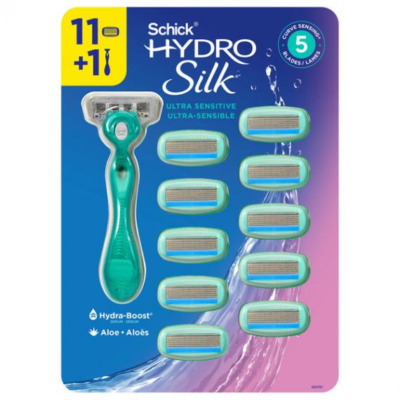 Rasoir Schick Hydro Silk Ultra Sensitive et 11 lames