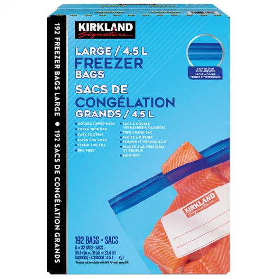 Sacs de congélation Kirkland Signature, 30,4 x 7,6 x 23,4 cm (192 x 4,5 L)