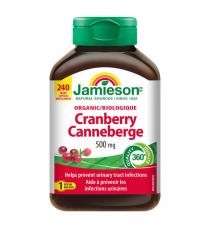 Jamieson organic cranberry 500 mg 240 vegan capsules